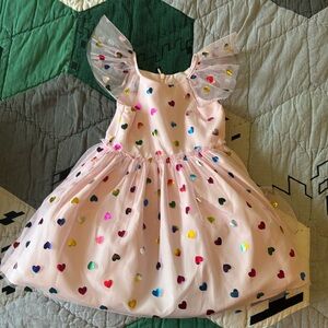 Foil hearts tulle dress